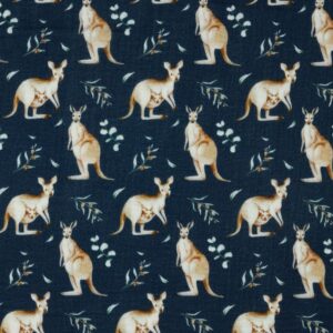 Musliin - 2-kihiline, kängurudega, tumesinine