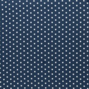 Puuvillapopliin, 1 cm tähekestega, teksasinine