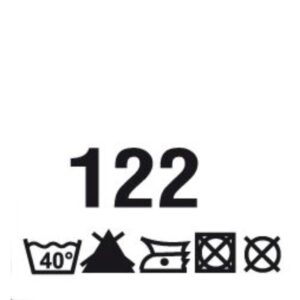 Õmmeldav suurusesilt hooldusjuhistega, 200 tk, suurus 122