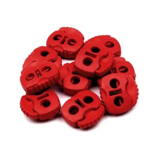 Stopper, kahe auguga, 20x20 mm - punane