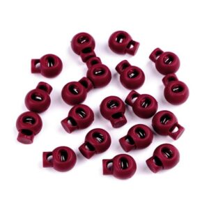 Stopper, ühe auguga, 15x19 mm - bordoopunane