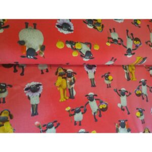 Trikotaaž – lammas Shaun, tumeroosa, 1,0 m tükk