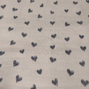 Musliin - südamed, hallikas-beež