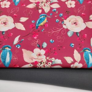 Softshell - jäälinnud bordoopunasel + tumehall, kokku 1,65 m