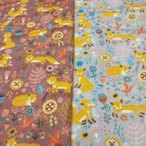 Puuvillapopliinid rebastega, kokku 1,25 m