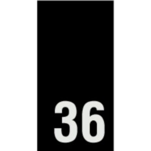 Õmmeldav suurusesilt, 200 tk, suurus 36, must