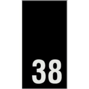 Õmmeldav suurusesilt, 200 tk, suurus 38, must