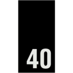 Õmmeldav suurusesilt, 200 tk, suurus 40, must