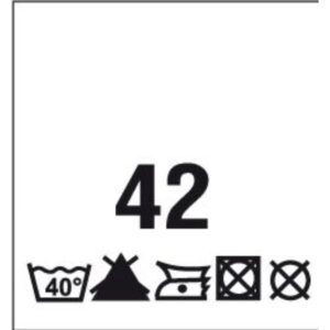 Õmmeldav suurusesilt hooldusjuhistega, 200 tk, suurus 42