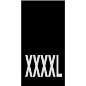 Õmmeldav suurusesilt, 200 tk, suurus 4XL, must