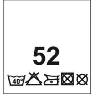 Õmmeldav suurusesilt hooldusjuhistega, 200 tk, suurus 52