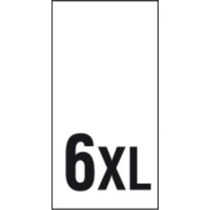 Õmmeldav suurusesilt, 200 tk, suurus 6XL, valge