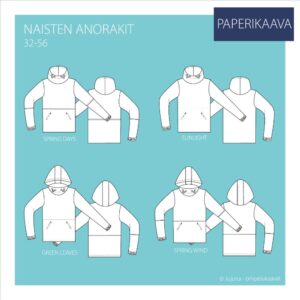 Paberlõige - naiste kapuutsiga tuulejope, suurus 32-56