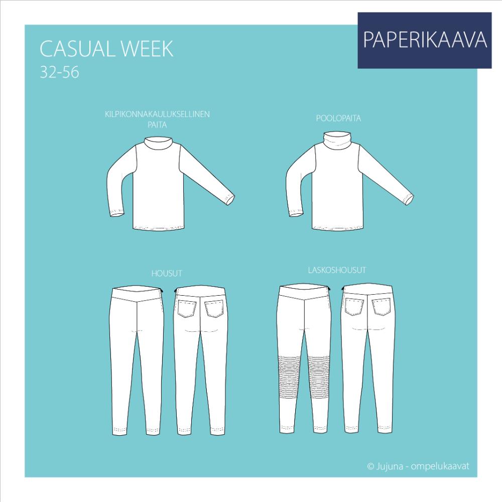 Paberlõige - naiste vabaaja pluus ja püksid, suurus 32-56