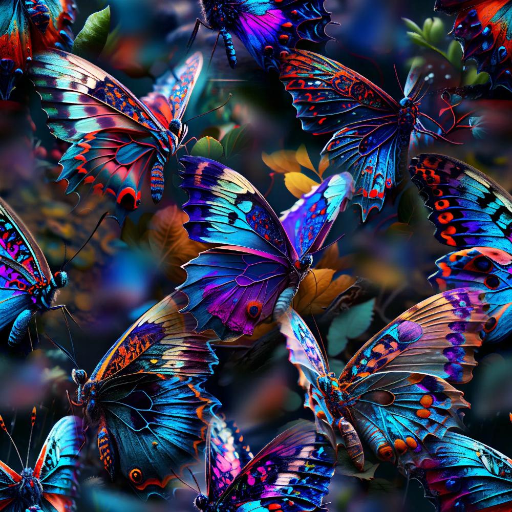 Dressikangas - sinised liblikad