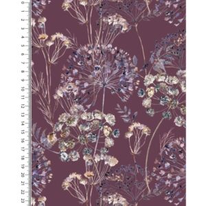 Trikotaaž - sügislilled ja kõrred, bordoopunasel