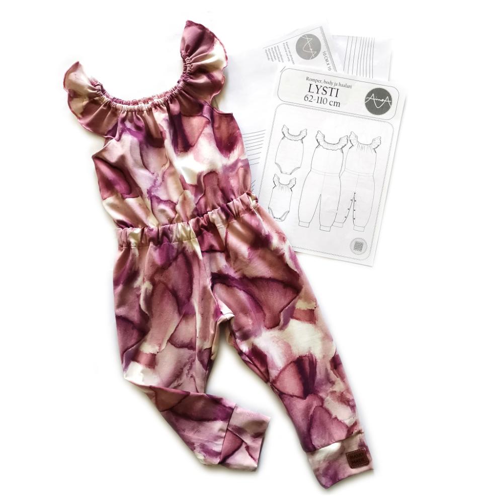 Paberlõige - satsidega romper ja body LYSTI, suurus 62-110 - Image 3