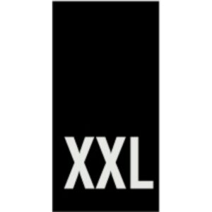 Õmmeldav suurusesilt, 200 tk, suurus XXL, must