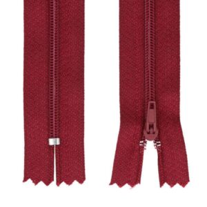 Spiraallukk, alt kinnine, bordoopunane, 16 cm