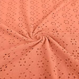 Broderii trikotaaž, korallroosa