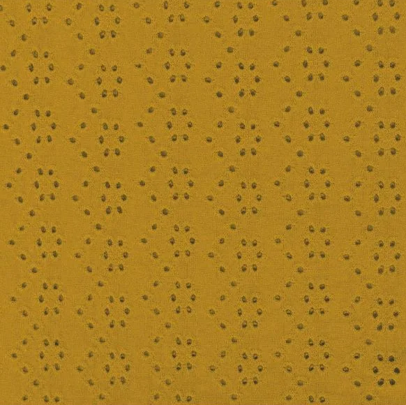 Broderii trikotaaž, ookerkollane