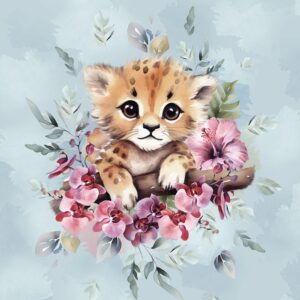 Dressikangast paneel, 40x50 cm, leopardikutsikas