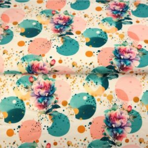 Dressikangas, lilled ja pastelsed pallid