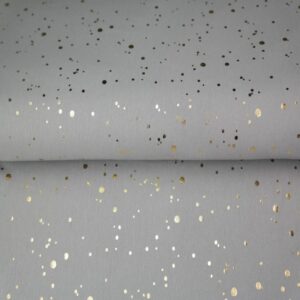 Trikotaaž, kuldsete fooliumtäppidega, hall