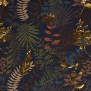 Trikotaaž, taimed fooliumprindiga, tumesinine