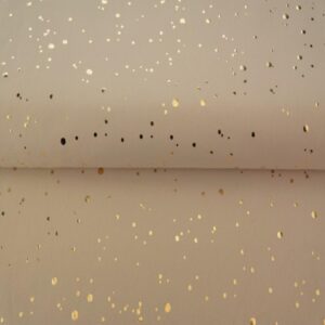 Trikotaaž, kuldsete fooliumtäppidega, latte kreem