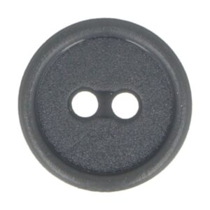 Kahe auguga plastiknööp, 15 mm, hall