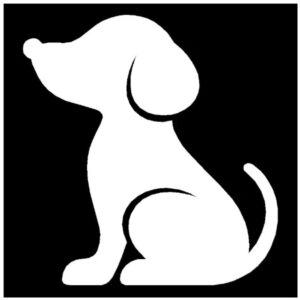 Triigitavad helkurmotiivid, istuv kutsikas