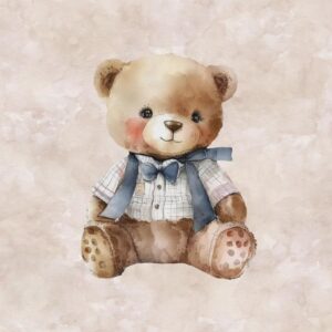 Dressikangast paneel, 40x50 cm, karu sinise lipsuga