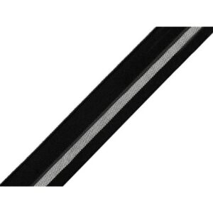 Kummikant, 20 mm, must hõbedase triibuga