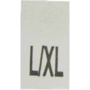 Õmmeldav suurusesilt, 200 tk, suurus L/XL, valge