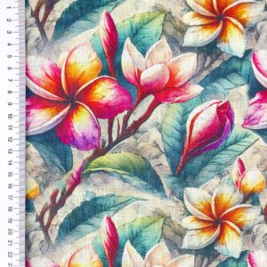 Linane kangas viskoosiga, magnooliad