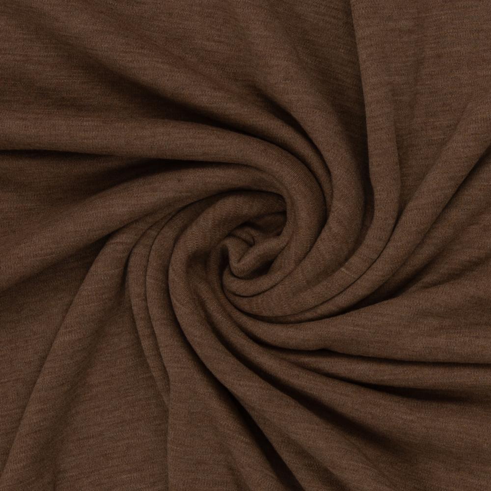 Meriino strick - 250 g/m², meleeritud tumebeež/pruunikas