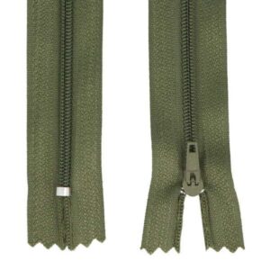 Spiraallukk, alt kinnine, khakiroheline, 18 cm