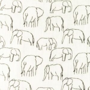 Musliin - elevandid, valge