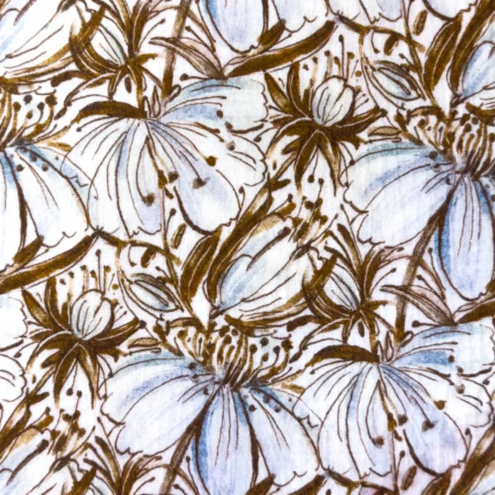 Musliin - suured helepruunid lilled