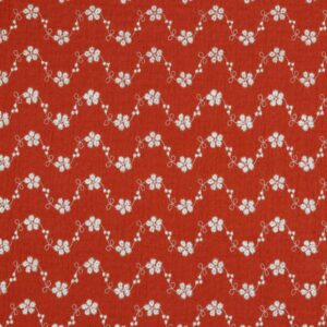 Musliin - 2-kihiline, tikitud lilledega, terrakota