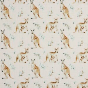 Musliin - 2-kihiline, kängurudega, roosa