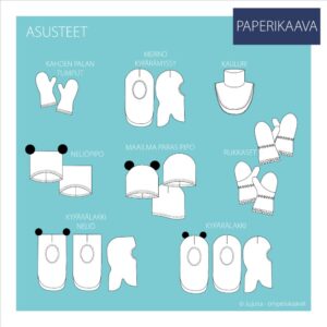 Paberlõige - mütsid, sallid, kindad lastele