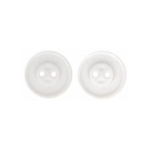Valge, kahe auguga plastiknööp, 17 mm