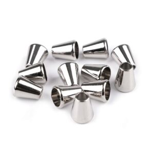 Nööri otsik, metallist, kelluke, hele nikkel, nöörile 5,5 mm