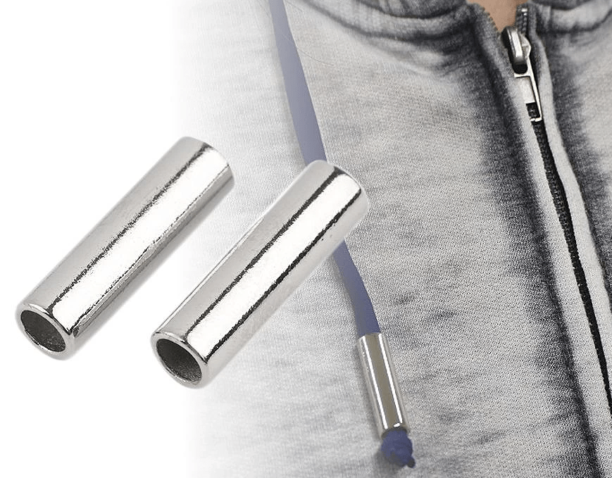 Nööri otsik, metallist toru, avatud, 5-6 mm nöörile, must - Image 2