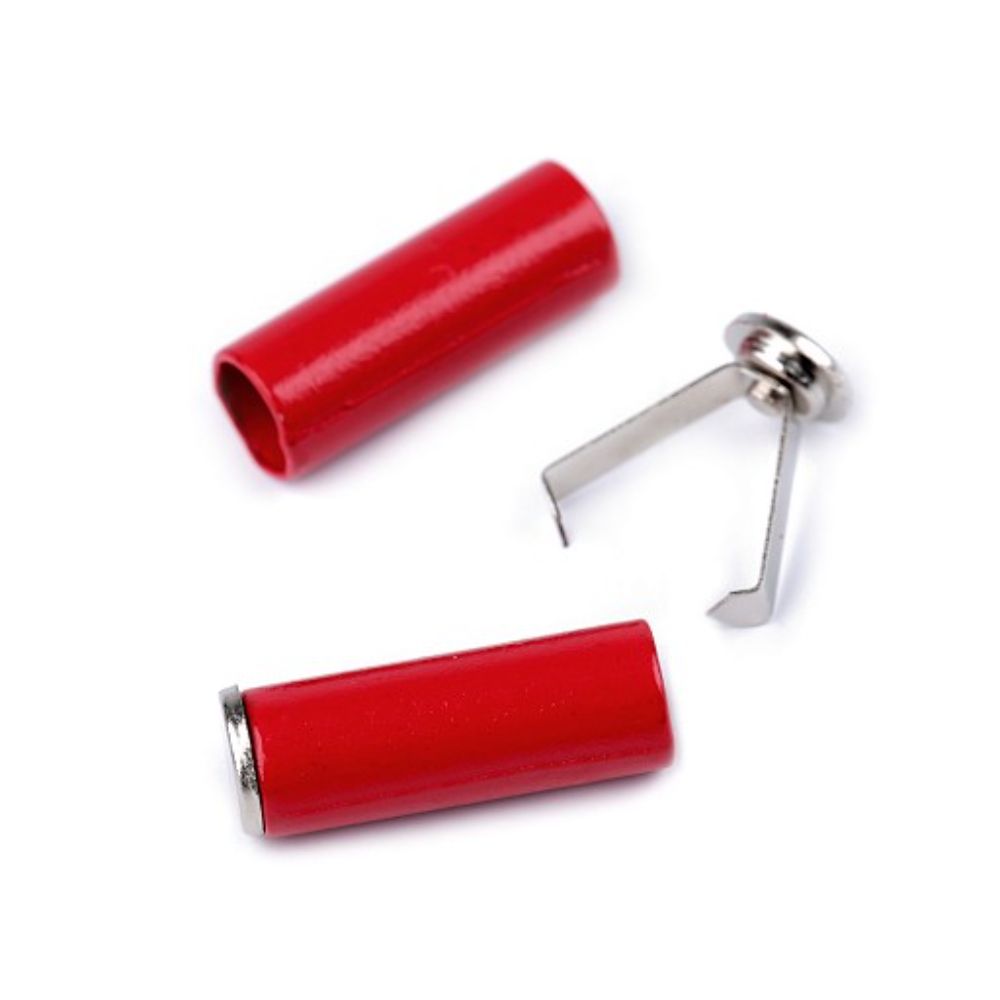 Nööri otsik, metallist, 5 mm nöörile, punane