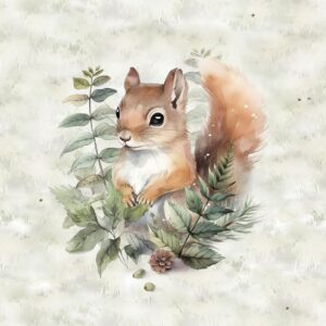 Dressikangast paneel, 40x50 cm, orav helerohelisel