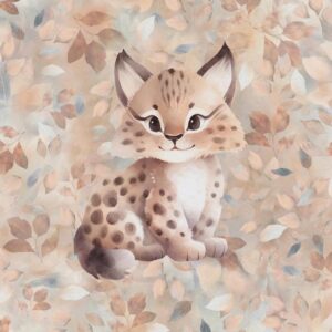 Dressikangast paneel, 40x50 cm, ilvesepoeg sügislehtedega