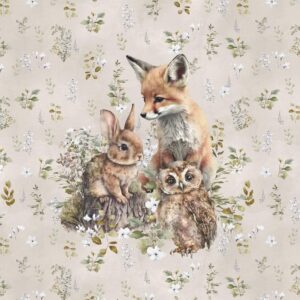 Dressikangast paneel, 40x50 cm, kakk, rebane ja jänesepoeg